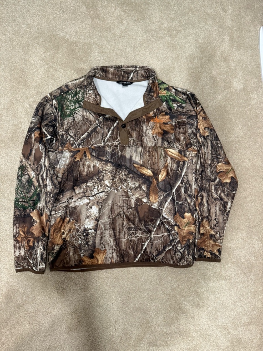 Realtree Men's Brown & Green Camouflage Quarter-Zip Pullover